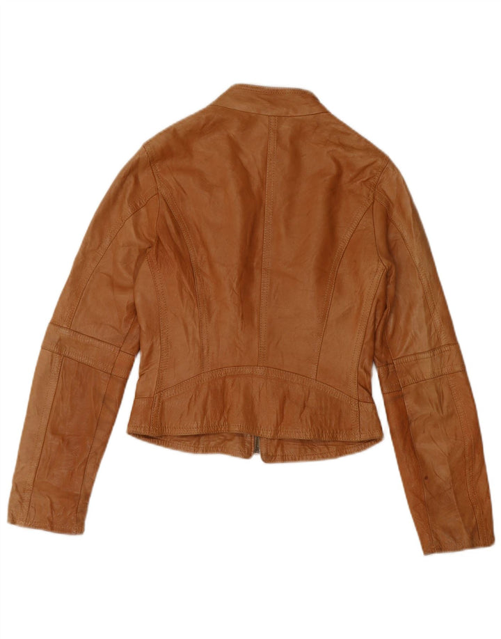 Giacca da motociclista in pelle da donna XETRA UK 8 piccola Beige