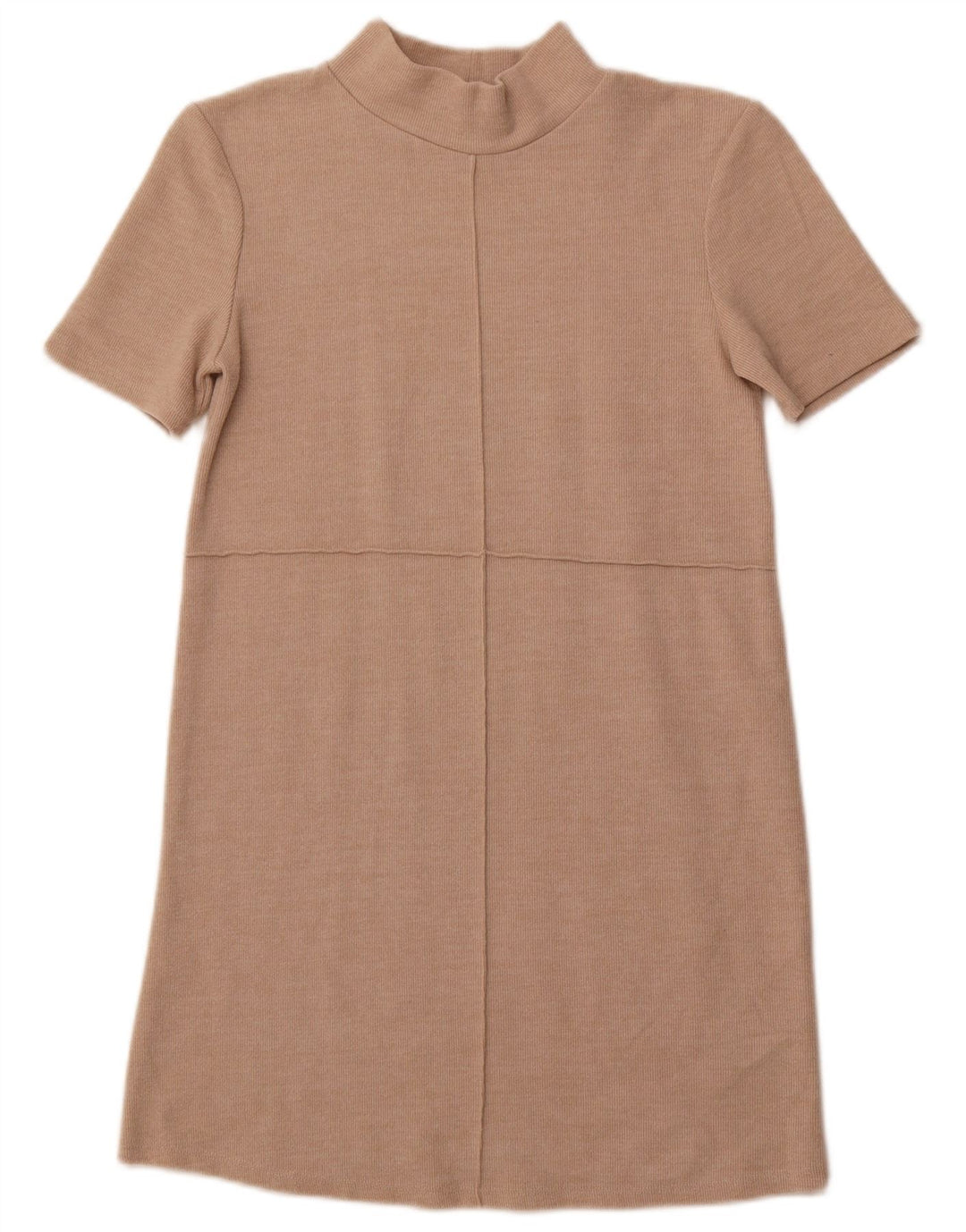 Abito maglione a maniche corte da donna ZARA UK 10 piccolo Beige