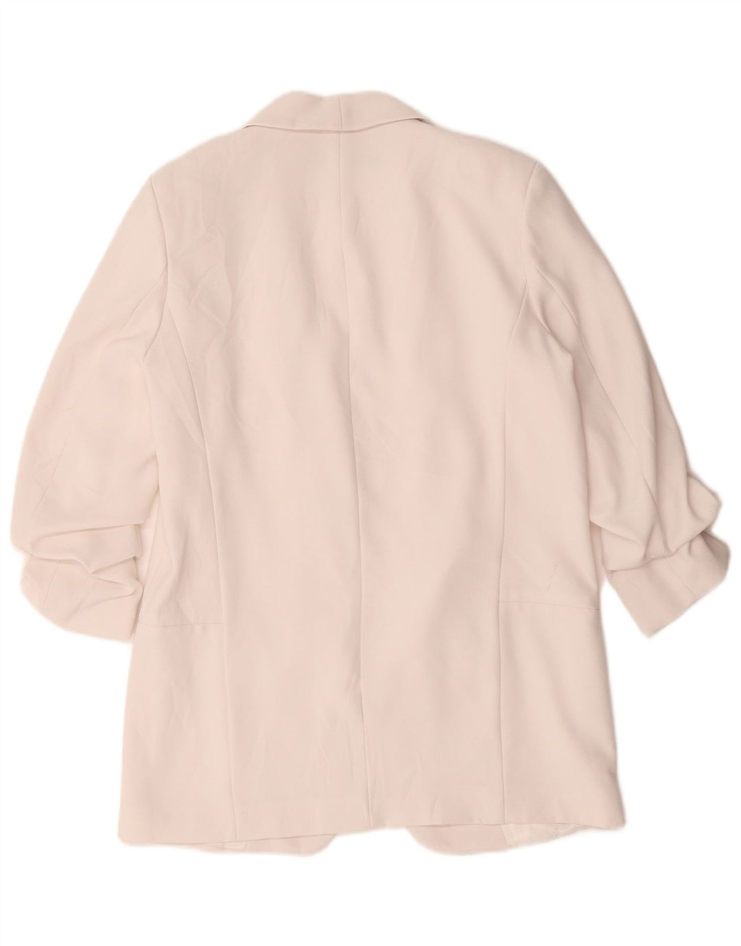 Giacca blazer aperta da donna con maniche a 3/4 Zara UK 14 poliestere bianco medio