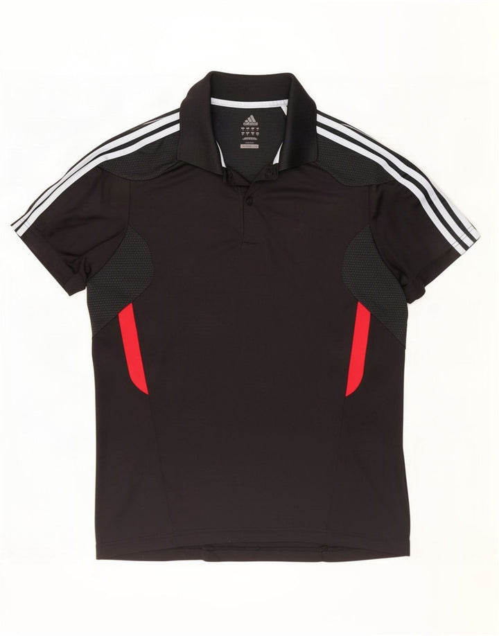 Polo Adidas Climacool da uomo in poliestere color block medio nero