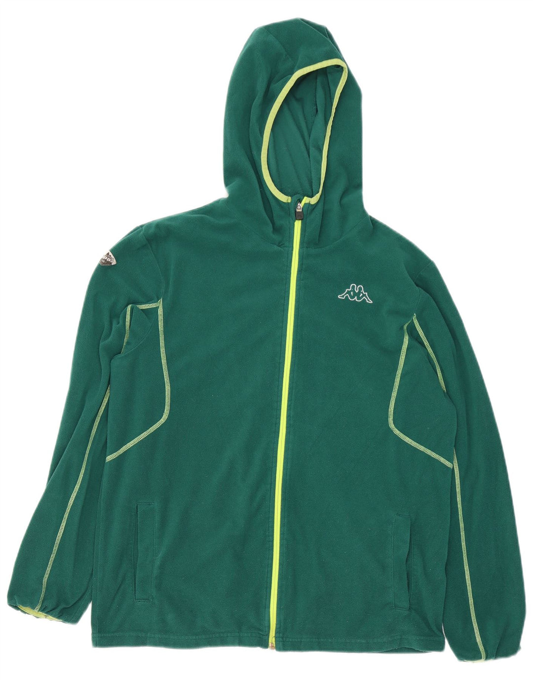 Giacca in pile con cappuccio da uomo KAPPA UK 40 Large Verde