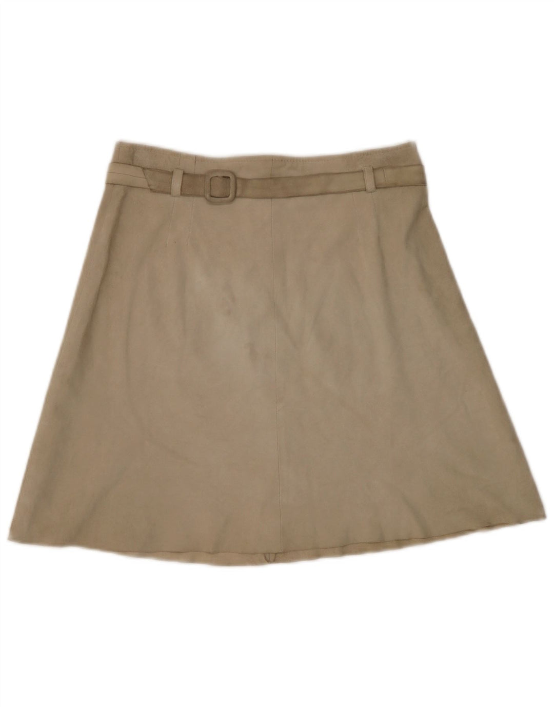 Gonna a trapezio in pelle scamosciata da donna Luna W28 in pelle beige media
