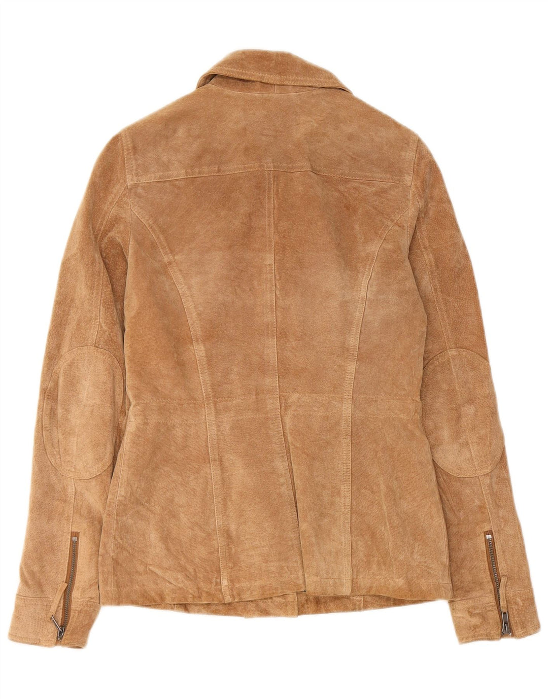 Giacca in pelle scamosciata da donna CAMAIEU UK 8 piccola in pelle beige