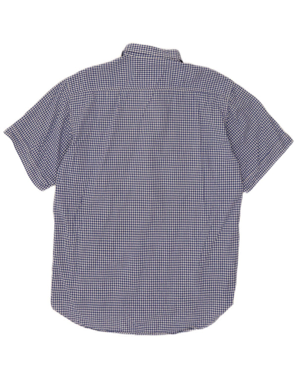 Camicia a maniche corte da uomo BENETTON XL blu a quadretti
