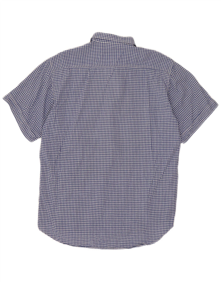 Camicia a maniche corte da uomo BENETTON XL blu a quadretti