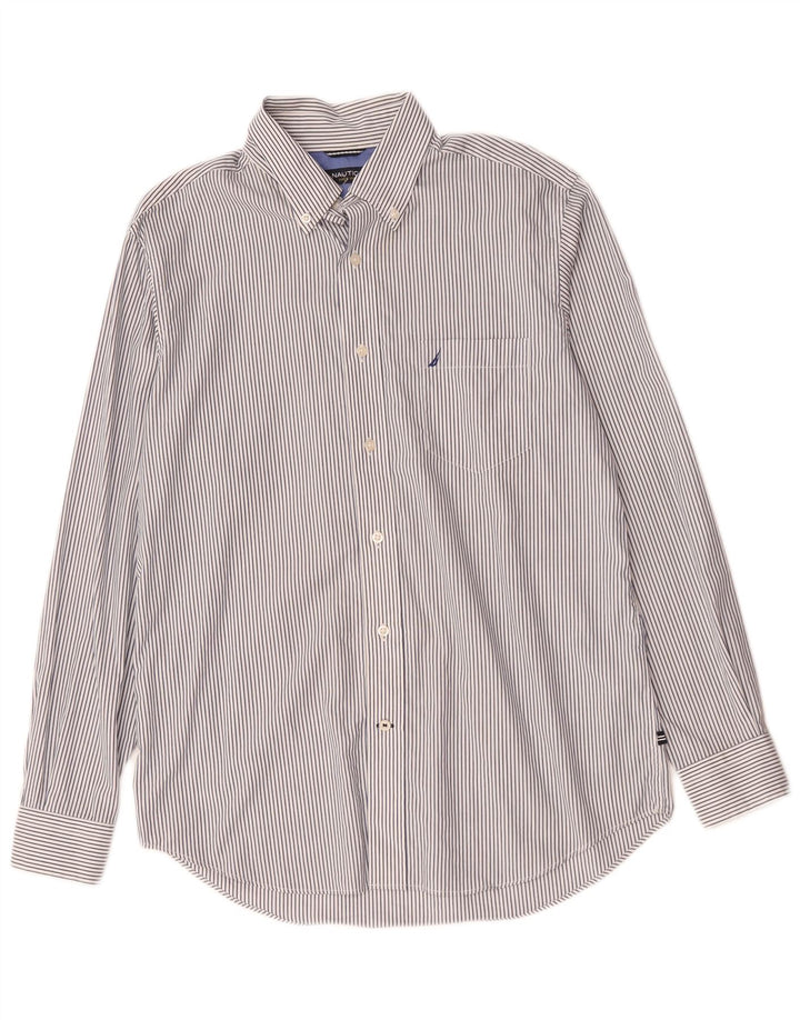 Camicia Uomo NAUTICA Cotone Gessato Blu Medio
