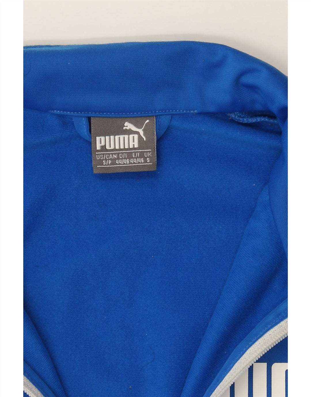 PUMA Mens Graphic Tracksuit Top Jacket Small Blue Polyester Vintage Puma and Second-Hand Puma from Messina Hembry 