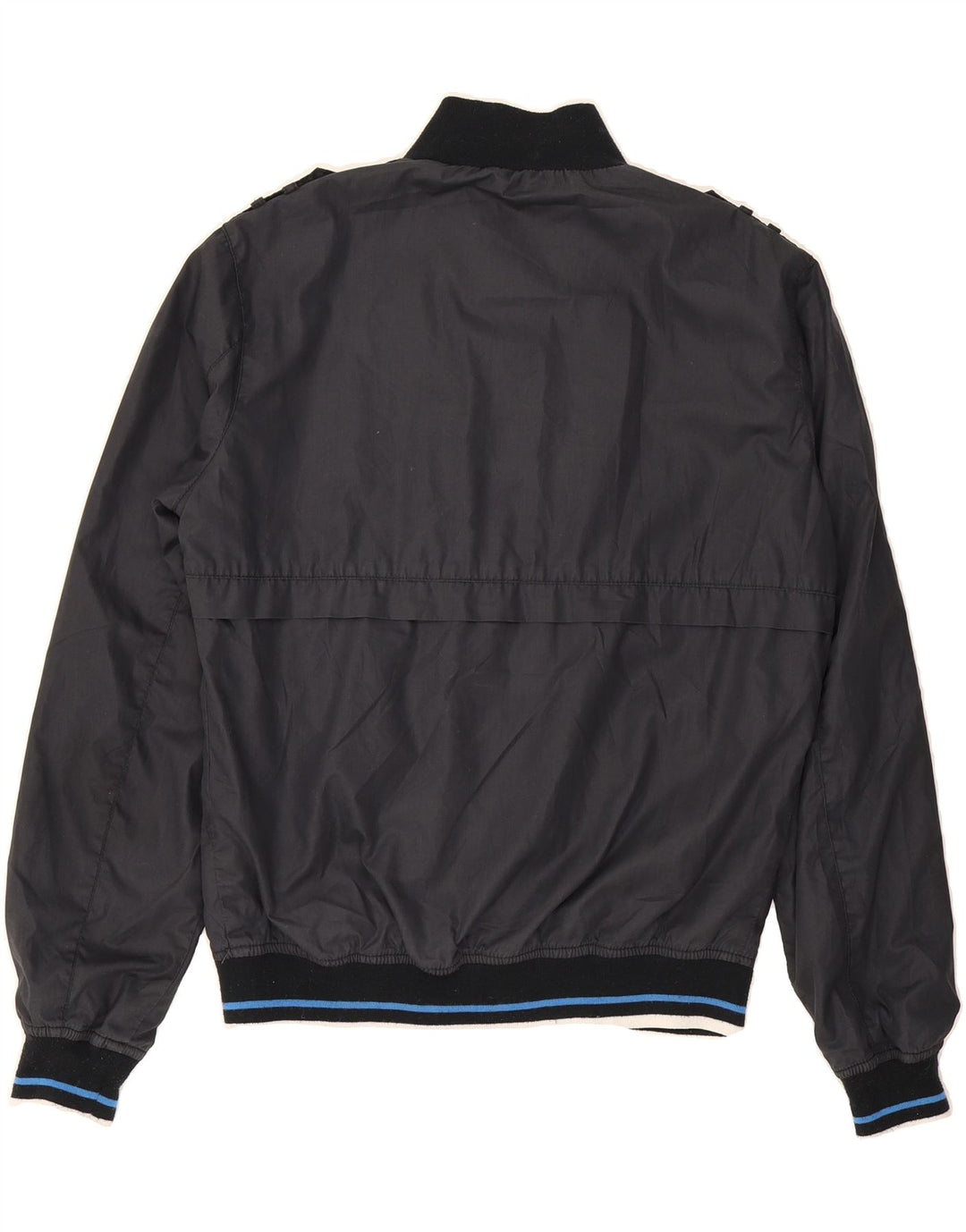 JACK & JONES Mens Military Bomber Jacket UK 38 Medium Navy Blue Cotton Vintage Jack & Jones and Second-Hand Jack & Jones from Messina Hembry 