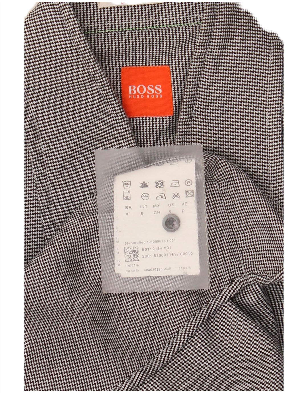 Camicia da uomo Hugo Boss piccola in cotone gessato grigio