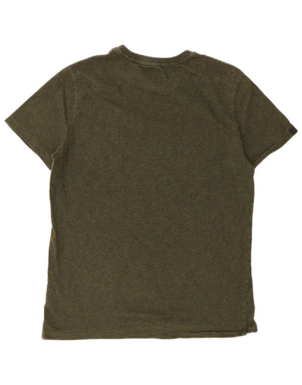 T-shirt grafica da uomo Superdry Top grande in cotone kaki