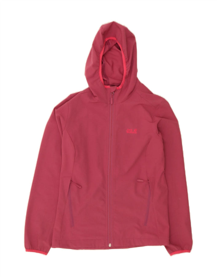 JACK WOLFSKIN Womens Zip Hoodie Sweater UK 10/12 Medium Pink Polyester Vintage Jack Wolfskin and Second-Hand Jack Wolfskin from Messina Hembry 