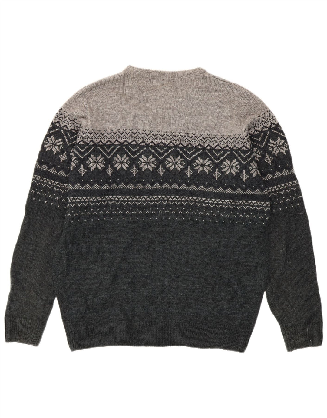 JAMES PRINGLE Maglione da uomo con scollo a barchetta Acrilico Fair Isle grigio medio