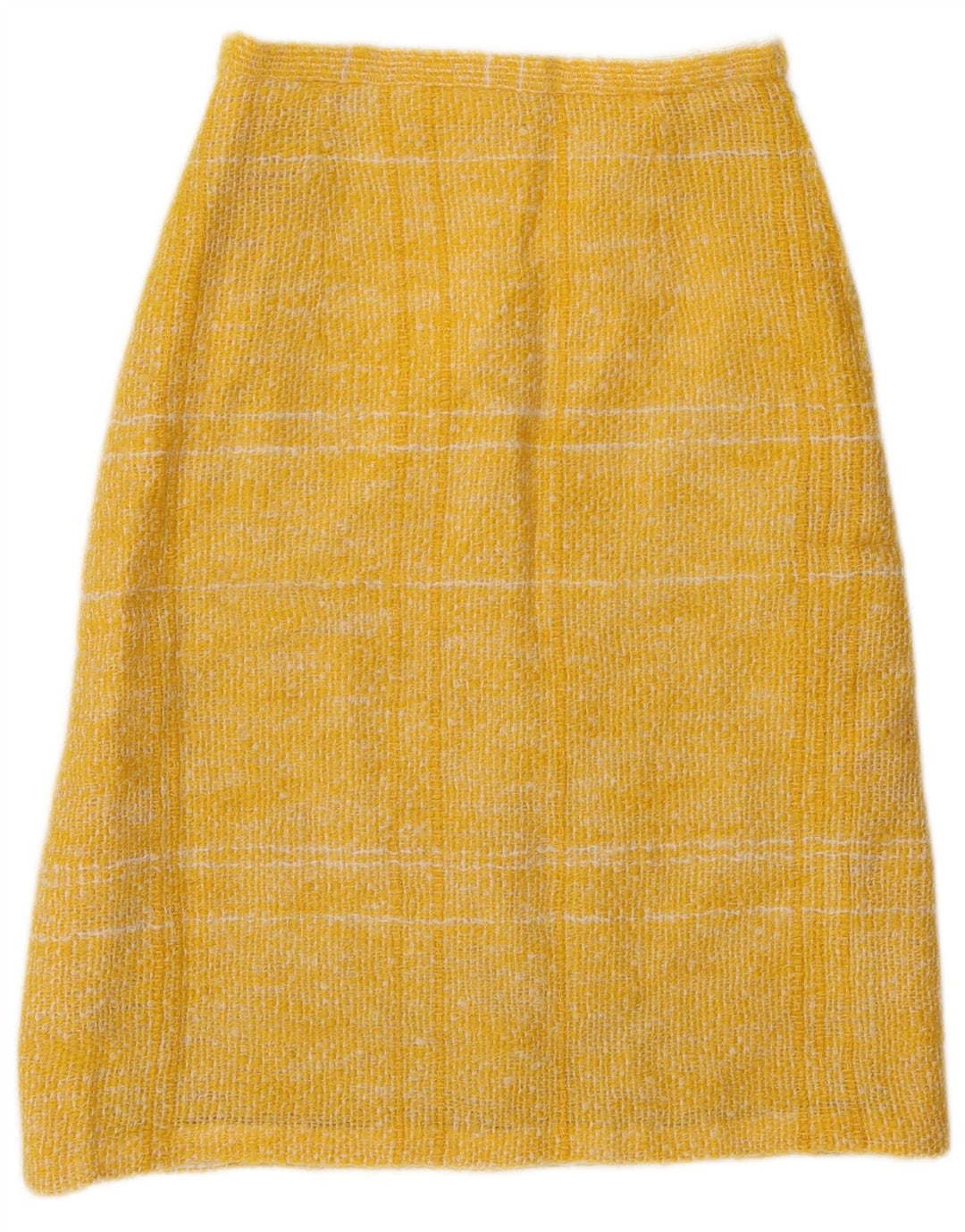 Gonna a trapezio da donna vintage W26 piccolo scozzese giallo