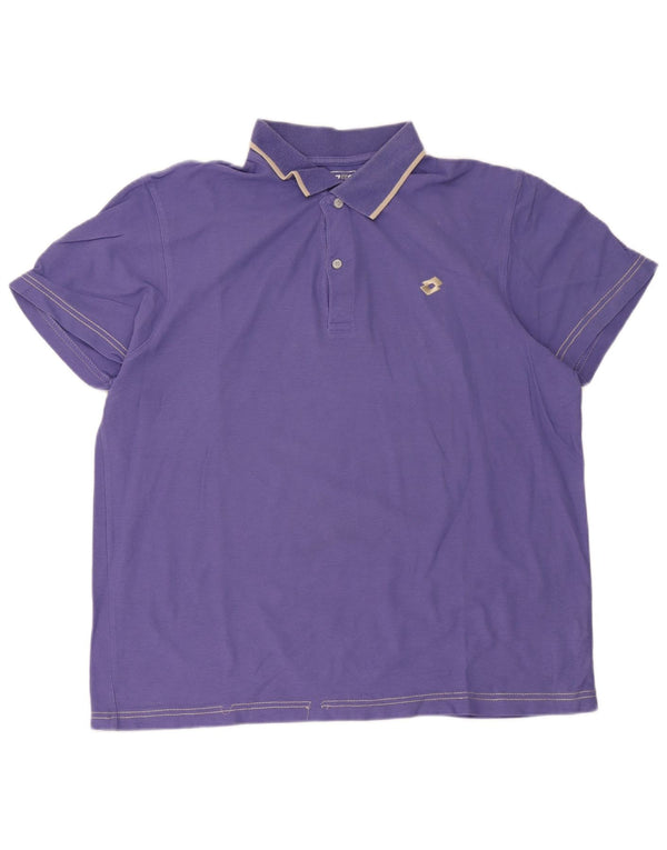 Lotto Mens Polo Shirt 2XL Purple Cotton