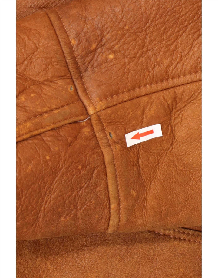 Giacca in shearling vintage da uomo UK 42 XL Shearling marrone