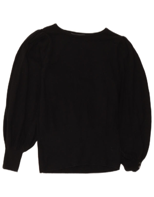 MINT VELVET Maglione da donna con scollo a barca UK 8 Piccolo cotone nero