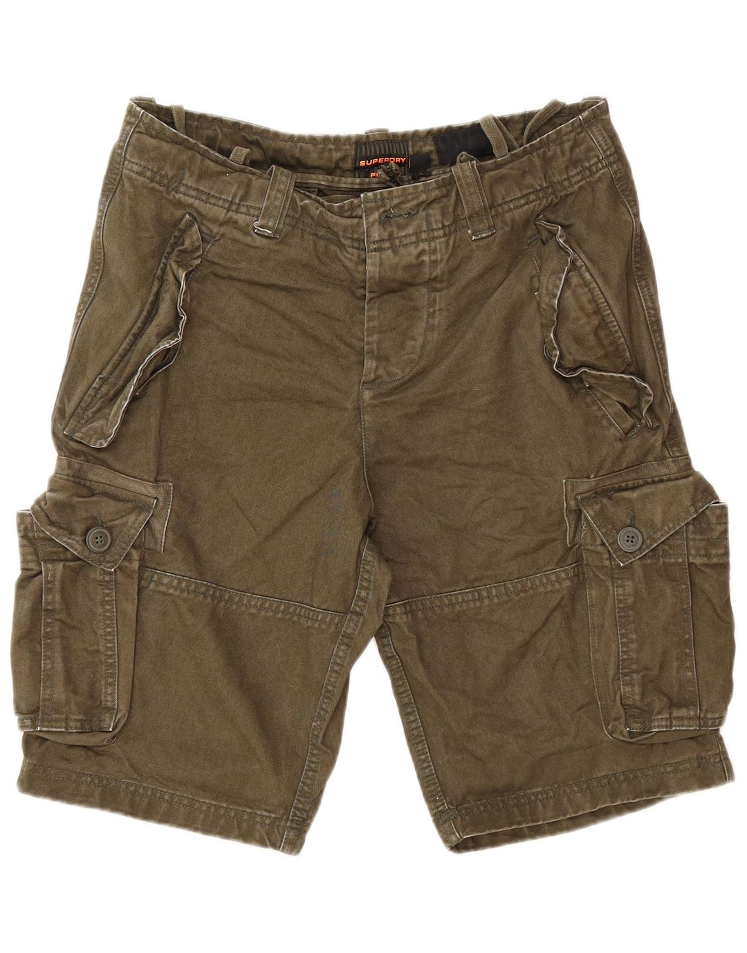 Pantaloncini cargo da uomo SUPERDRY W32 cotone kaki medio