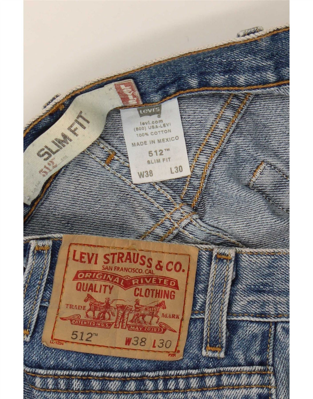 Jeans Levi's Uomo 512 Slim W38 L27 Cotone Blu