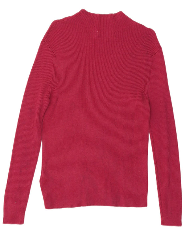 Maglione maglione a collo alto da donna Marks & Spencer UK 14 Rosa medio