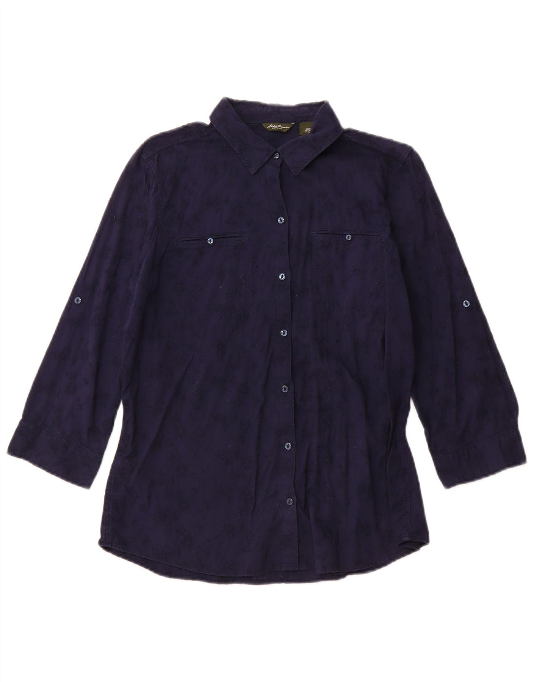 Camicetta da donna Eddie Bauer UK 14 Cotone floreale blu navy medio
