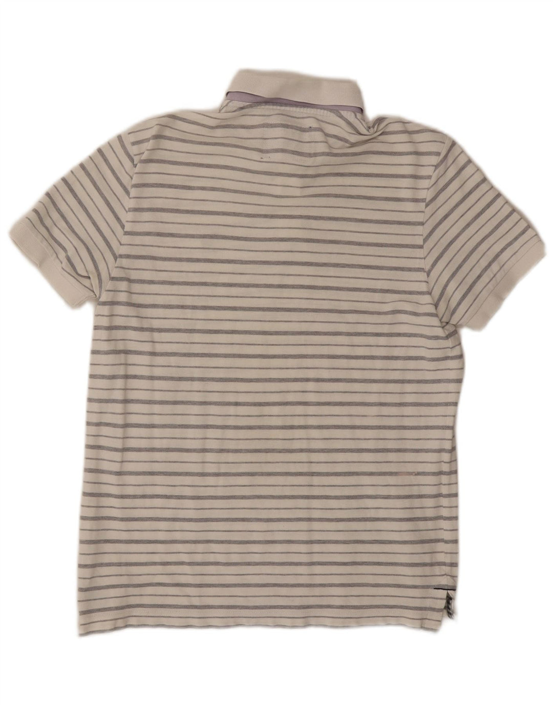 WOOLRICH Mens Polo Shirt Small White Striped Cotton