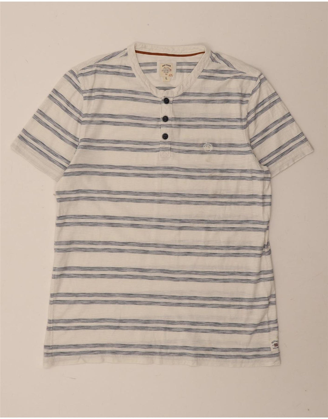 T-shirt da uomo Fat Face Top in cotone a righe bianche grandi