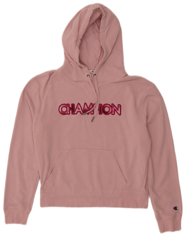 Maglione con cappuccio grafico da donna Champion UK 14 Cotone rosa medio