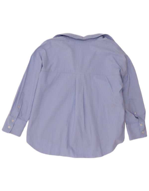 Camicia ampia da donna Zara UK 14 cotone blu medio