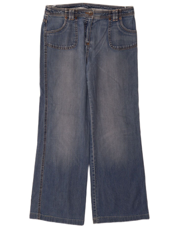 Jeans a gamba larga da donna Marks & Spencer UK 14 Large W32 L30 Cotone blu