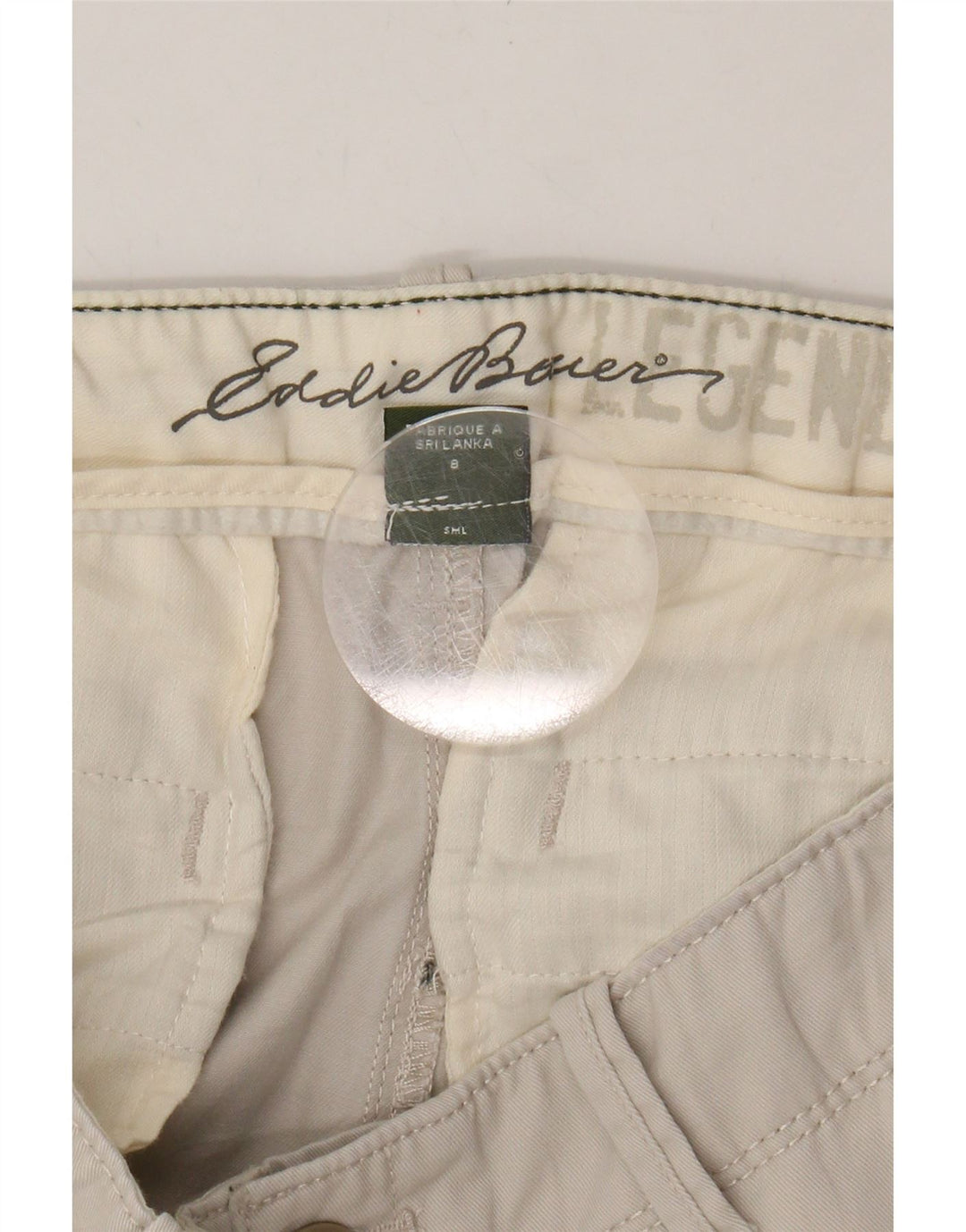 EDDIE BAUER Womens Straight Chino Trousers US 8 Medium W30 L31 Beige Vintage Eddie Bauer and Second-Hand Eddie Bauer from Messina Hembry 