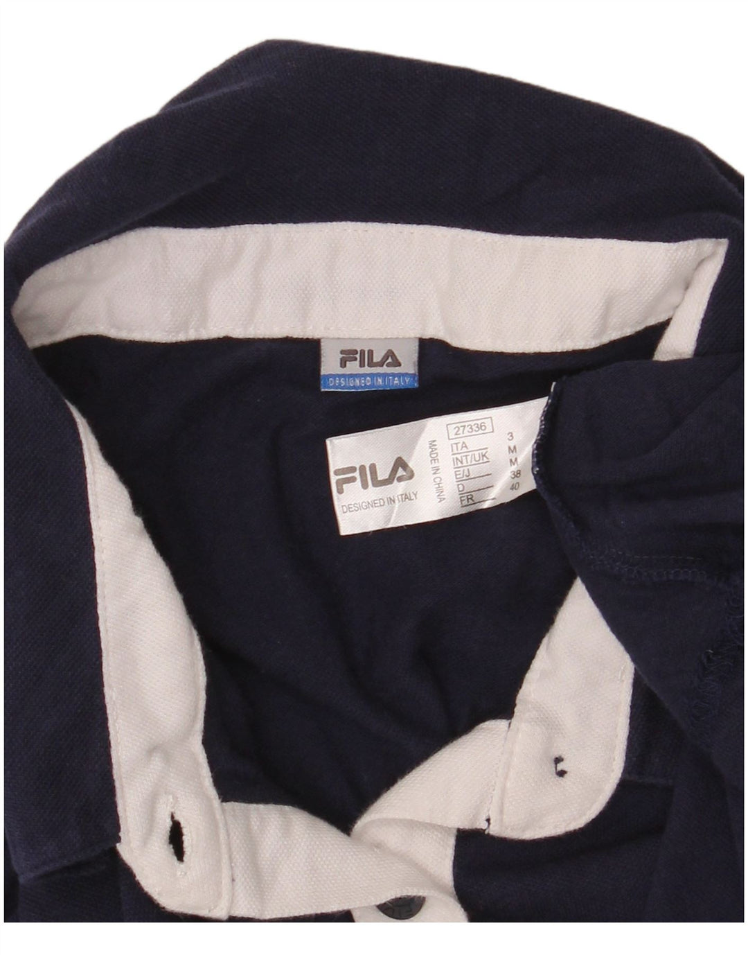 Polo da donna Fila UK 12 cotone blu navy medio