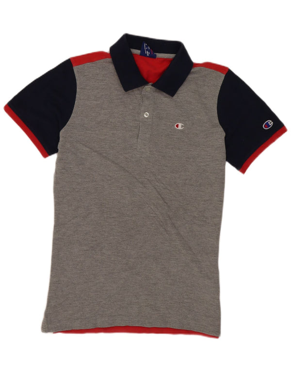 Polo Champion da bambino, 11-12 anni, grande, in cotone color block grigio
