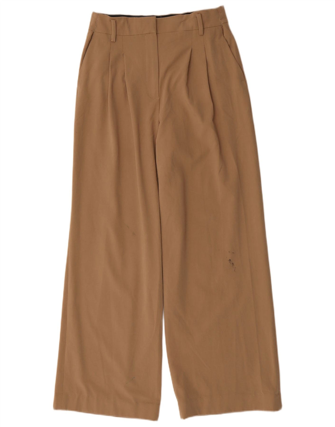 Pantaloni chino a gamba larga da donna Zara medi W28 L30 poliestere marrone