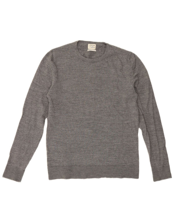 Maglione maglione girocollo da uomo Jack & Jones in lana grigio medio