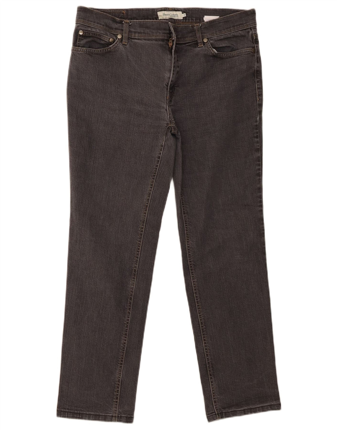 HENRY COTTONS Womens Straight Jeans W34 L27 Black Cotton