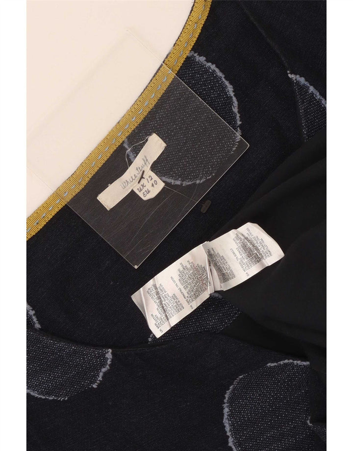 White Stuff Abito a trapezio da donna UK 12 Medio Cotone geometrico blu navy