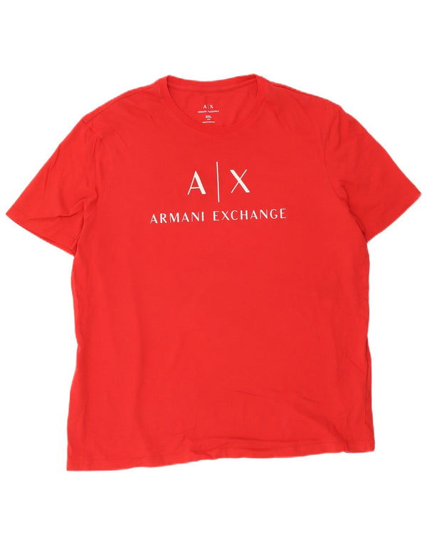 T-shirt grafica slim da uomo Armani Exchange Top 2XL cotone rosso