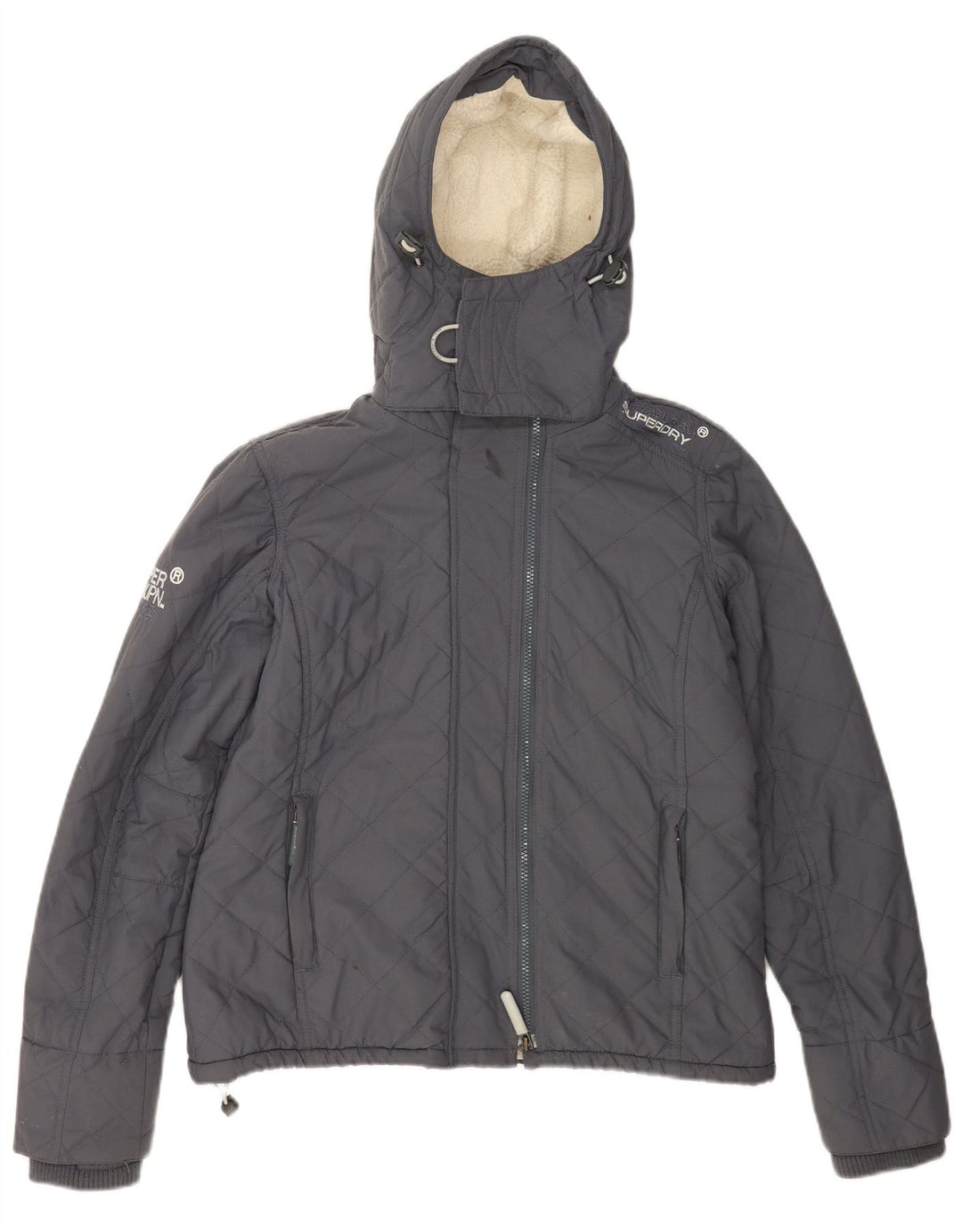 Giacca a vento con cappuccio da donna Superdry Windcheater UK 40 Large Grigia