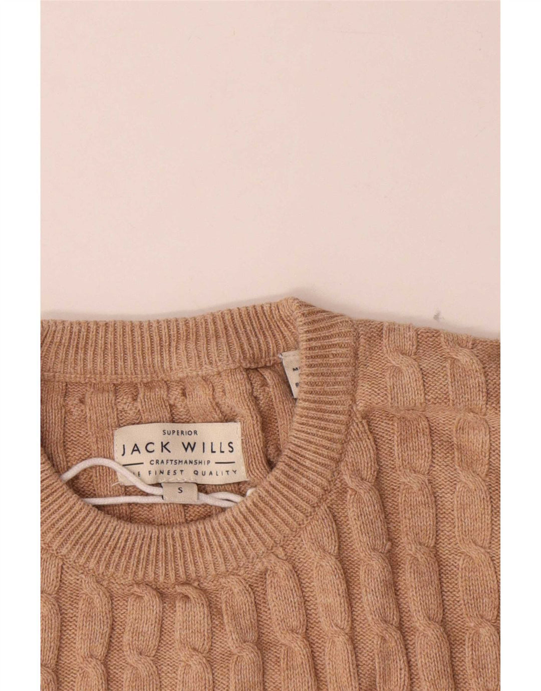 Maglione maglione girocollo da uomo Jack Wills piccolo cotone beige