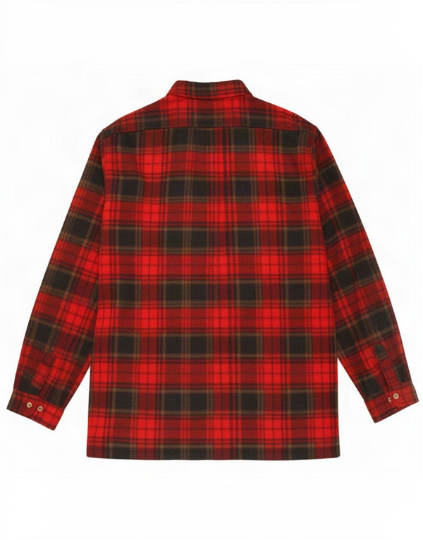 Camicia in pile vintage da uomo con zip intera 2XL Poliestere a quadri rossi