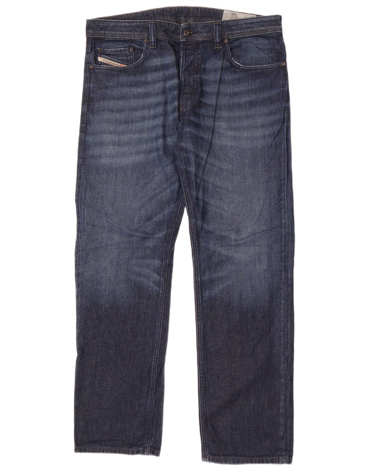 Jeans dritti da uomo Diesel W36 L32 in cotone blu