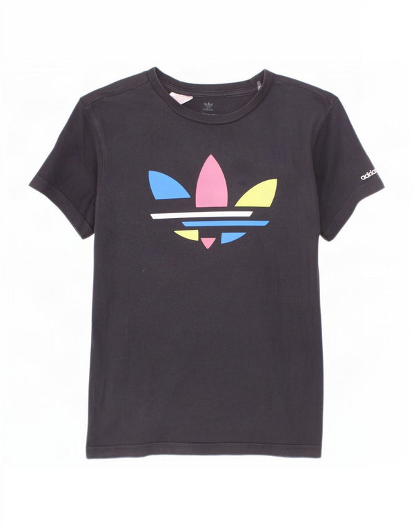 T-shirt grafica da ragazzo Adidas Top 11-12 anni in cotone nero