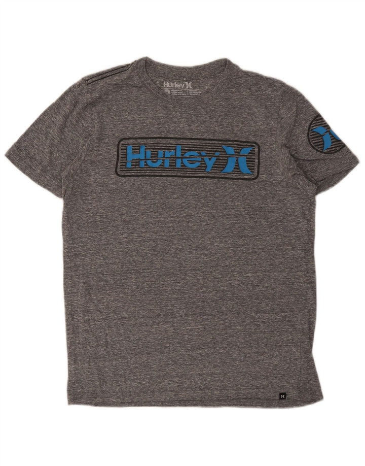 Hurley T-shirt grafica da uomo con vestibilità premium Top in poliestere mélange grigio medio