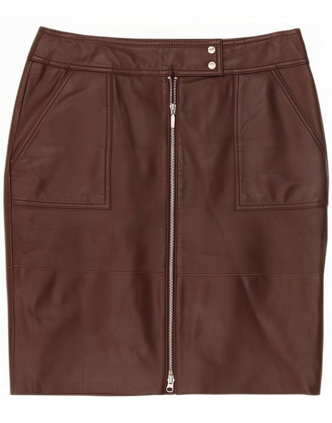 Etam Gonna in pelle da donna UK 14 Media W34 Marrone