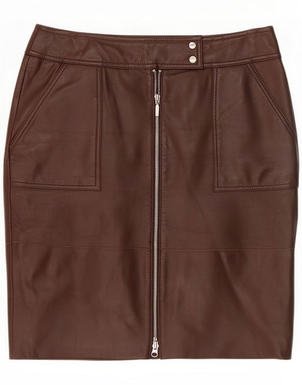 Etam Gonna in pelle da donna UK 14 Media W34 Marrone