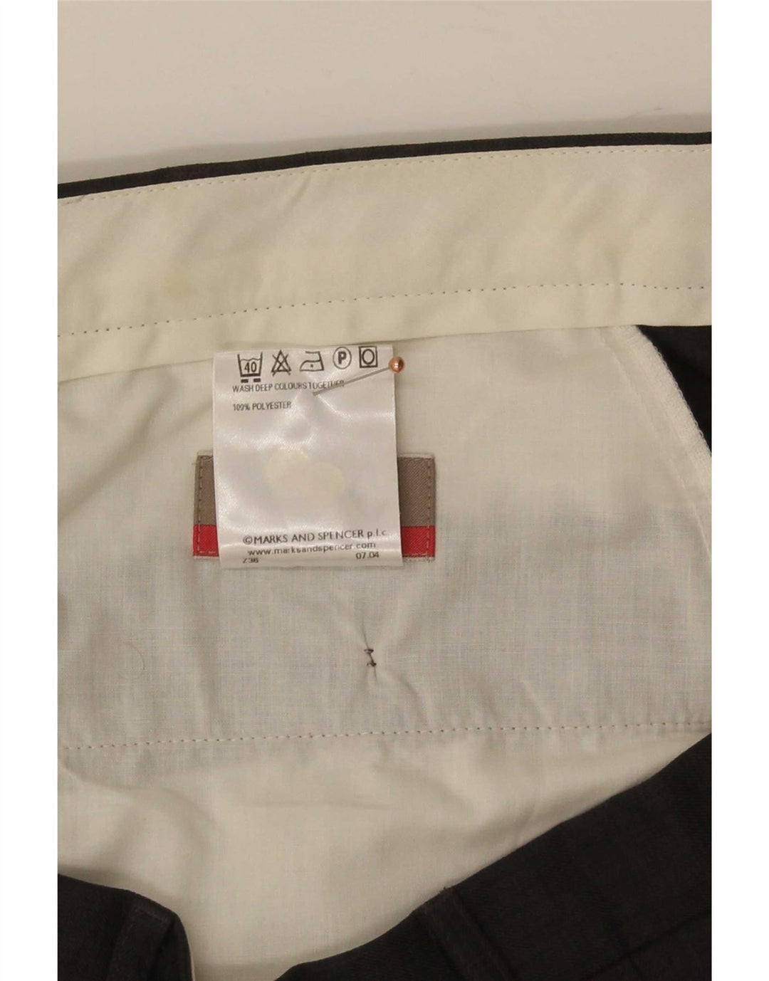 Pantaloni da abito dritti da uomo Marks & Spencer W40 L29 poliestere grigio