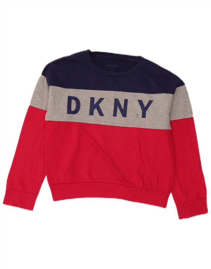 Felpa Dkny per ragazze, maglione, 12-13 anni, grande, multicolore, color block
