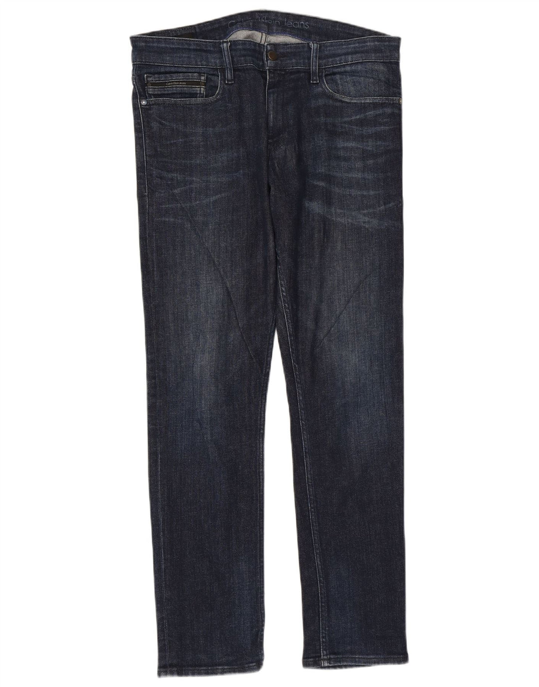Jeans slim da uomo Calvin Klein W33 L32 cotone blu navy