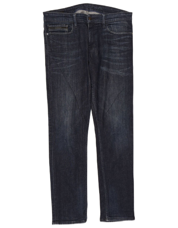 Calvin Klein Mens Slim Jeans W33 L32 Navy Blue Cotton