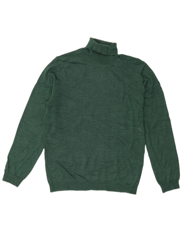 Maglione maglione collo alto da uomo Zara grande acrilico verde